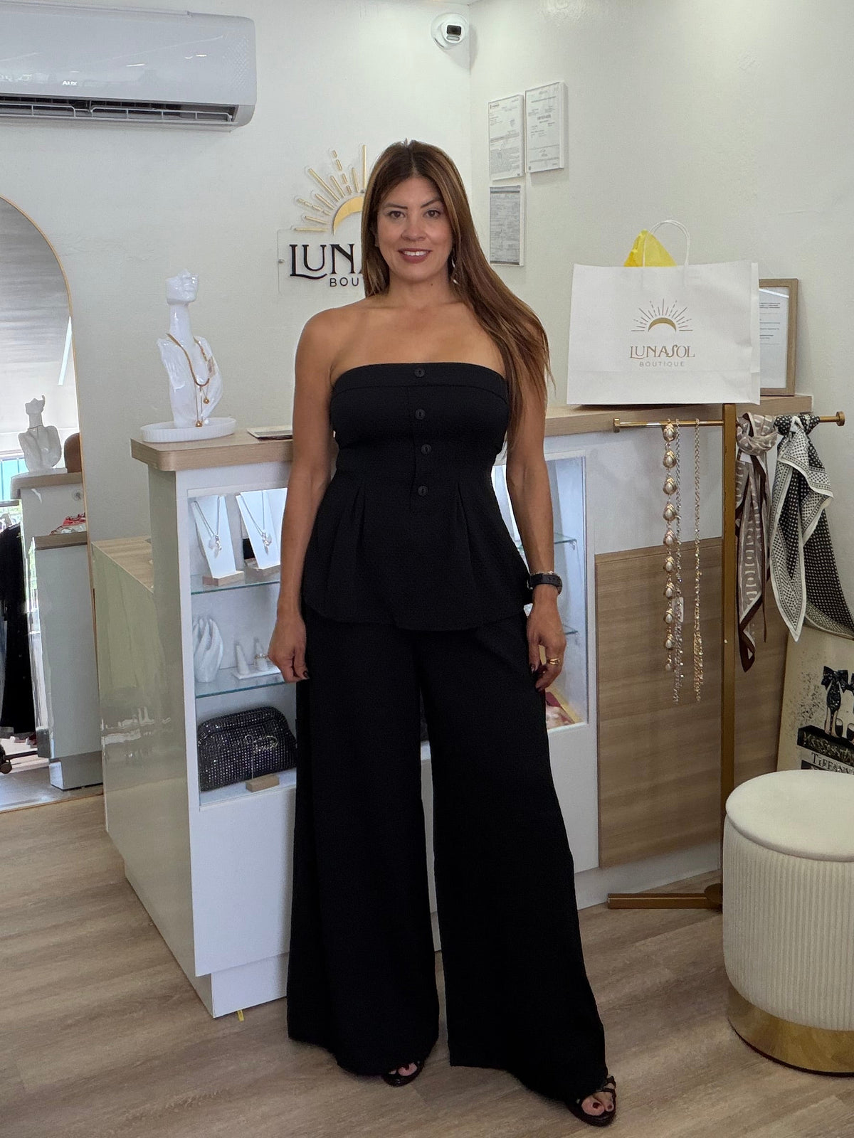 Noir Peplum Set