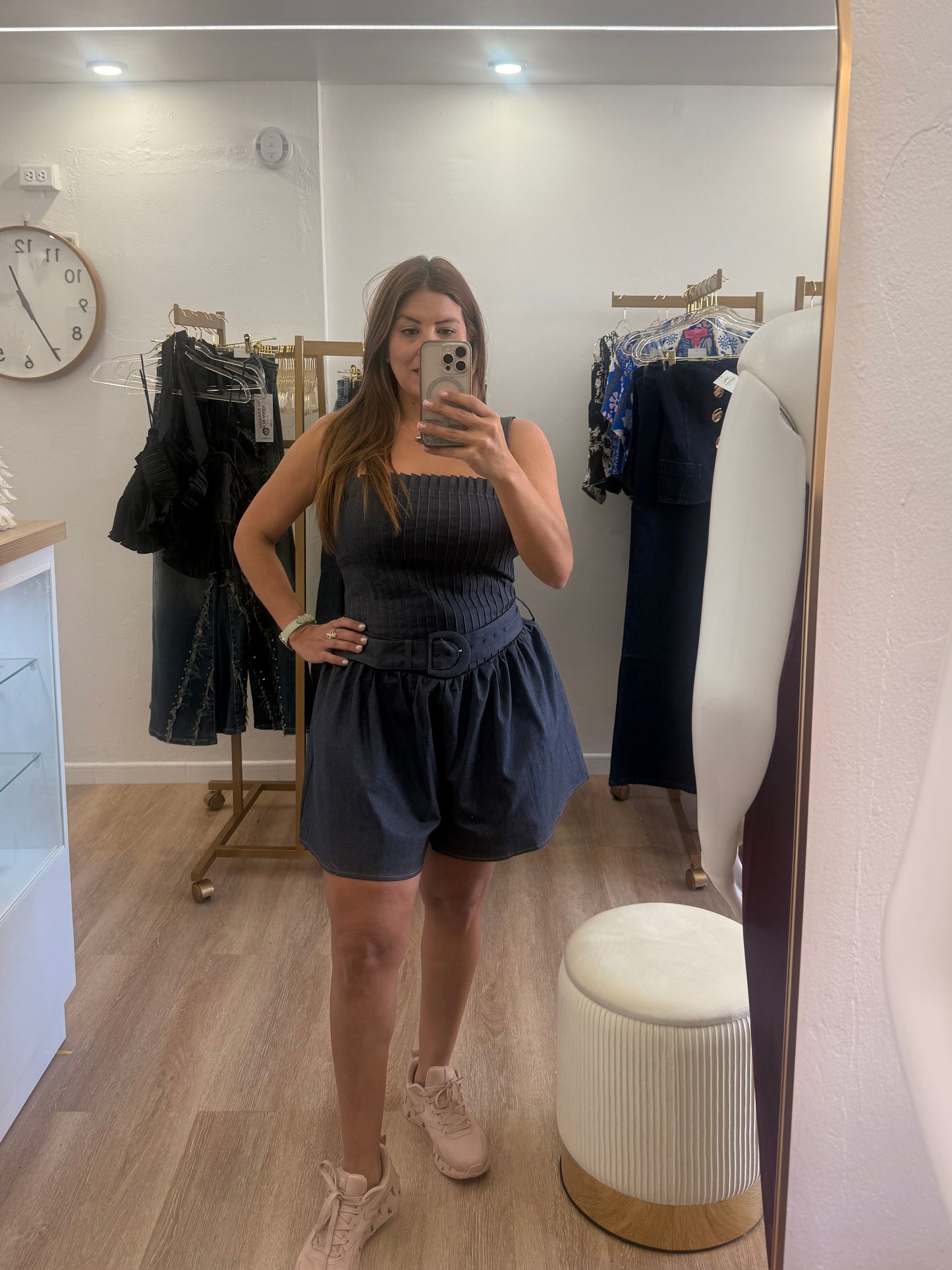 Sara Denim Romper
