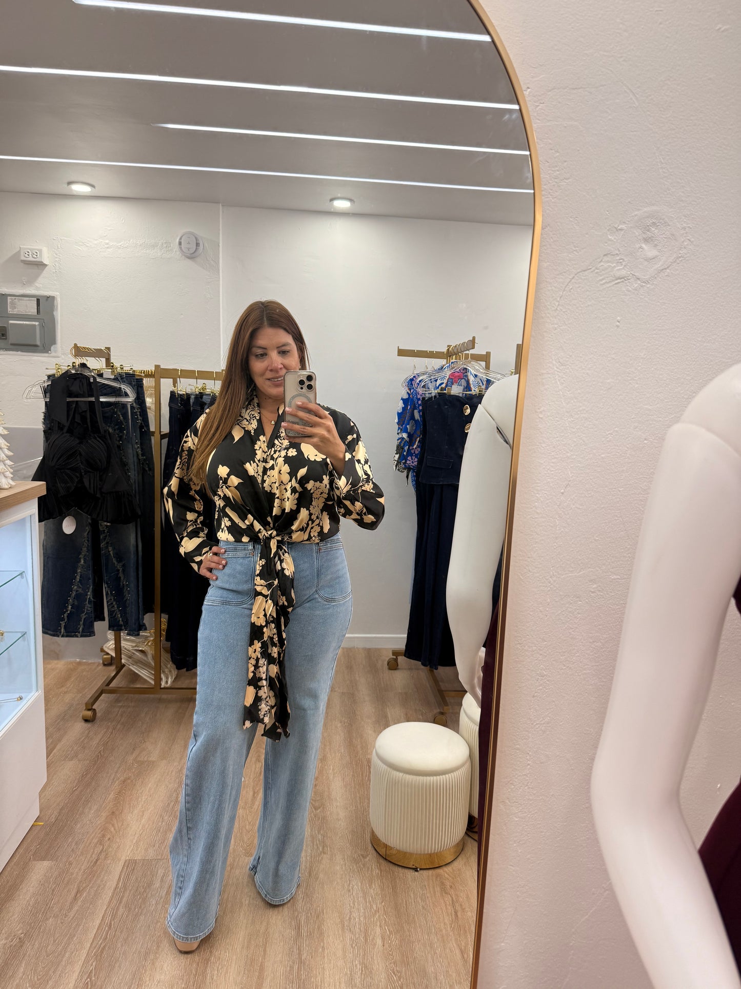 Floral Printed Self Tie Top